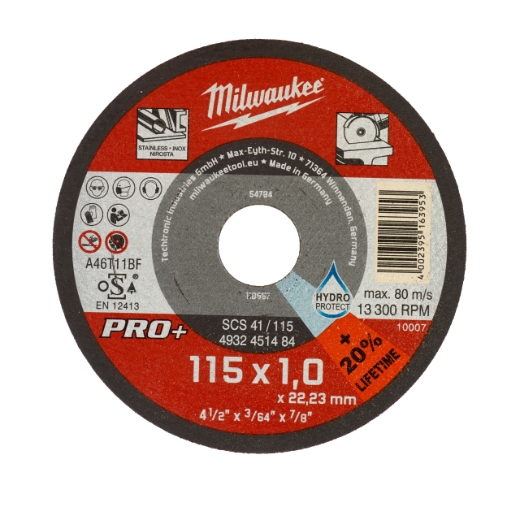 MILWAUKEE 200 x SCS41 1 mm Thekendisplay Metalltrennscheibe PRO+ INOX 115 mm