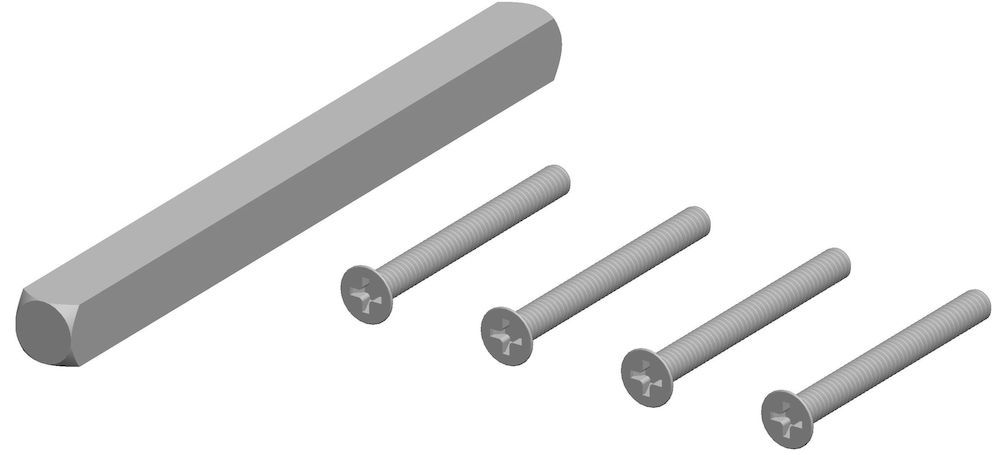HERMAT Befestigungsset Rosetten-Wechselgarnitur 4373/WG/KL4, ohne Stift, 60 mm