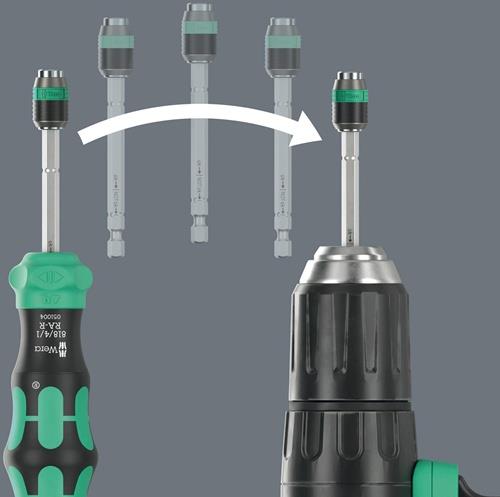 WERA Magazinbithalter Kraftform Kompakt 26 RA-R 6-tlg.m.Tasche WERA