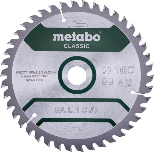 METABO Kreissägeblatt multi cut classic D165x2,2/1,4xBohrung20mm Z.42 FZ/TZ 5Grad