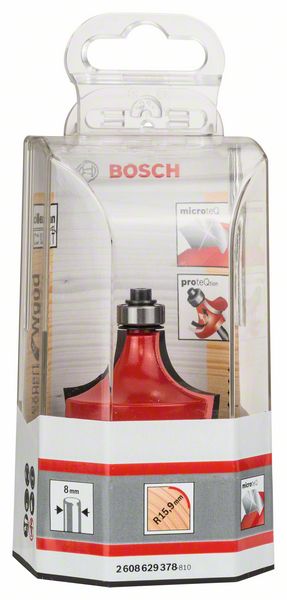 BOSCH Abrundfräser Expert for Wood, 8 mm, D 44,4 mm, R1 15,9 mm, L 22,2 mm, G 64 mm