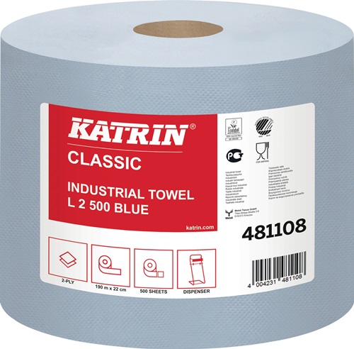 ELOS Putztuchrolle Katrin Classic L 2 L360xB220ca.mm blau 2-lagig 2 RL/VE ELOS