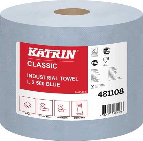 ELOS Putztuchrolle Katrin Classic L 2 L180xB220ca.mm blau 2-lagig 2 RL/VE ELOS