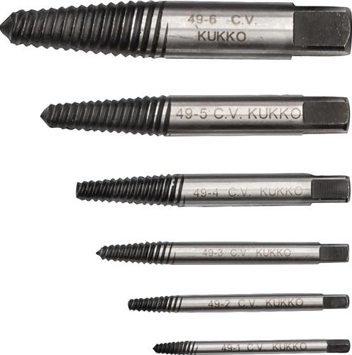 KUKKO Schraubenausdrehersatz 49-B M3-M24 6-tlg.Nenn-Gr.1,2,3,4,5,6 KUKKO