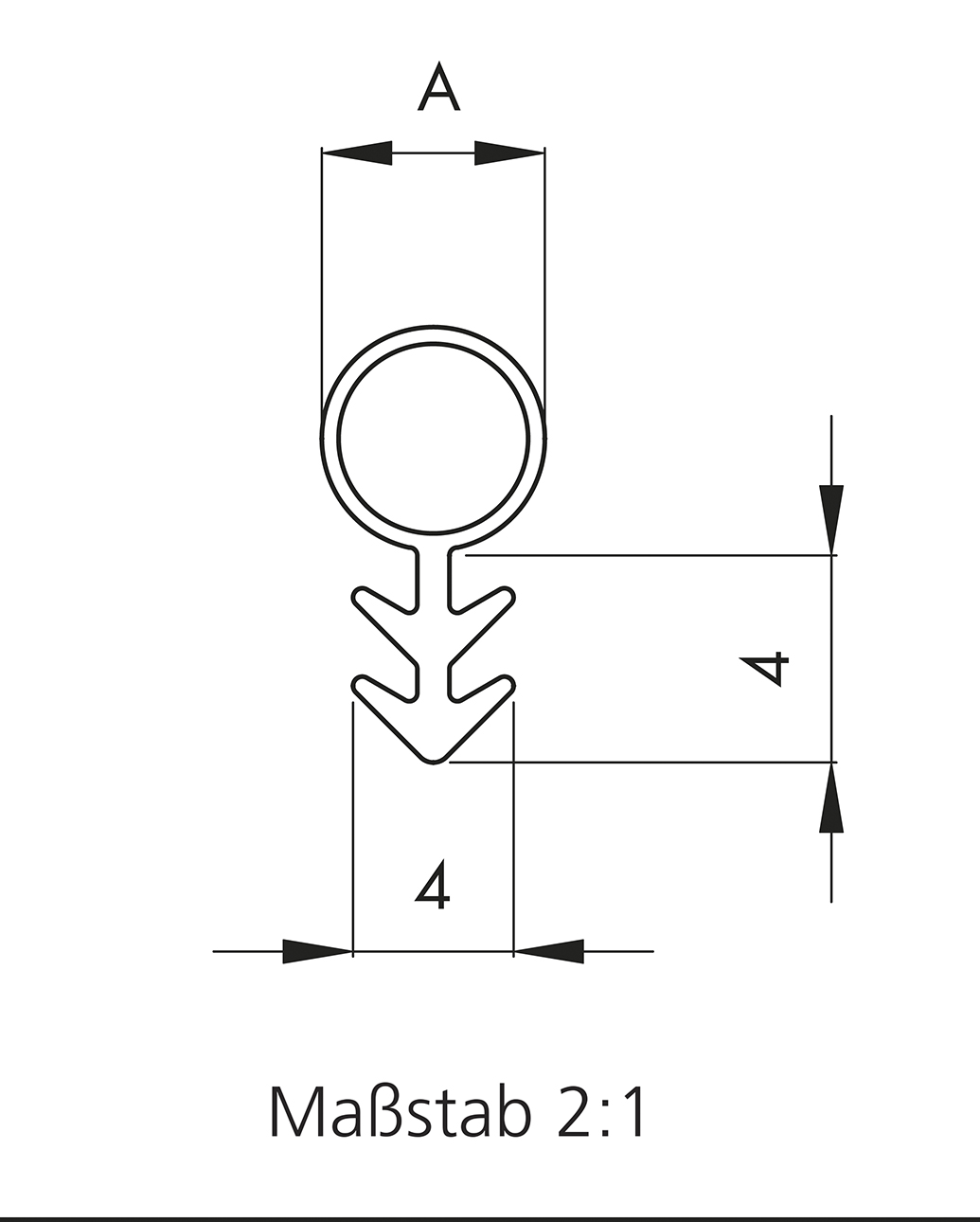 ELLEN Flügelfalz-Türanschlagdichtung Tannenzapfen 104 f. 3mm Nut z. einfräsen Silikon braun, Durchm. 8mm, L 25mtr