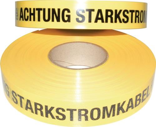 MULTICOLL Trassenwarnband Aufdruck Achtung Starkstromkabel B.40mm L.250m gelb