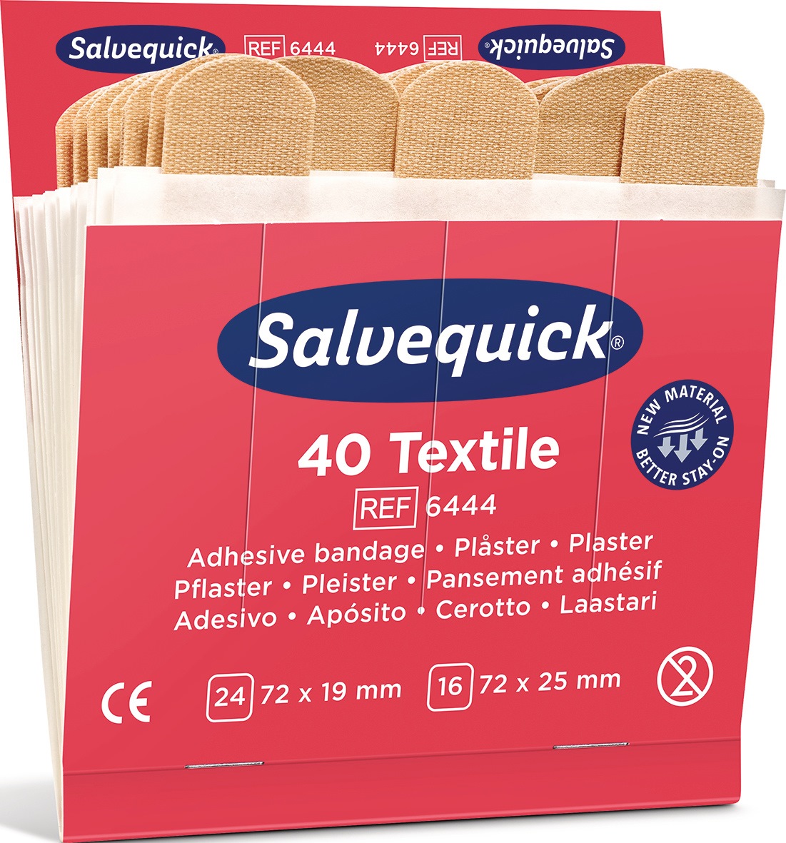 SALVEQUICK Pflasterstrips Salvequick elastisch 6 Nachfüllpack je 40 St.SALVEQUICK