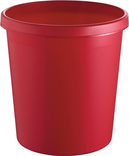 HELIT Papierkorb 18l H331xØ315mm m.Griffrand Ku.rot