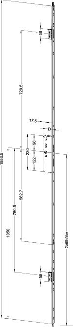 WINKHAUS Anti-Panik Türverschluß T-AP4 179 UTE2460 L10 65/9 UMEV2 MC,