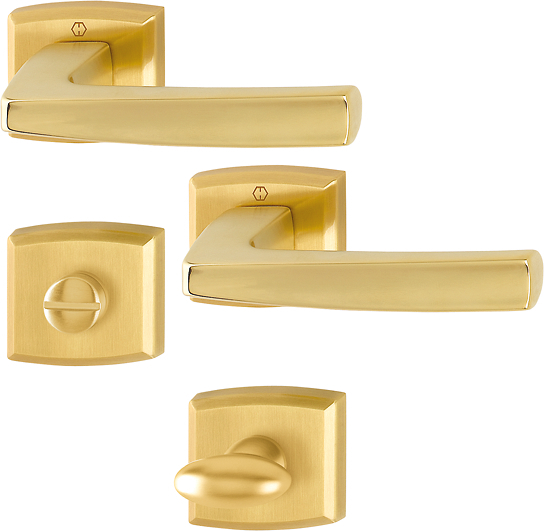 HOPPE® Drückergarnitur mit Rosetten Acapulco M1558/18KV/18KVS, Messing, 2972111