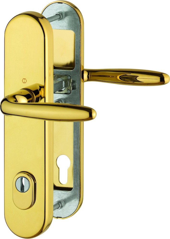 HOPPE® Schutz-Drückergarnitur mit Langschild Verona M151/3332ZA/3310, 10/92 mm, Messing, 3670202