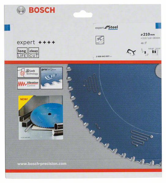 BOSCH Kreissägeblatt Expert for Steel, 210 x 30 x 2,0 mm, 48