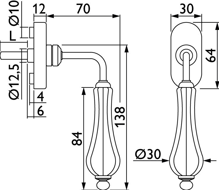HERMAT Fenstergriff LADY 1048, Materialkombination
