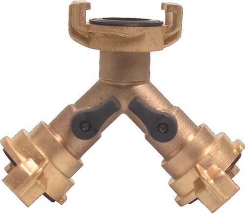 PROFEC Y-Stück Schnellkuppl.MS Schl.-Gr.9,5-38mm Hahnabsperrung PROFEC