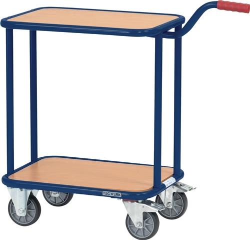 TECWERK Griffroller L600xB450mm 2 Holzwerkstoffplattf.saphirblau Trgf.250kg TECWERK
