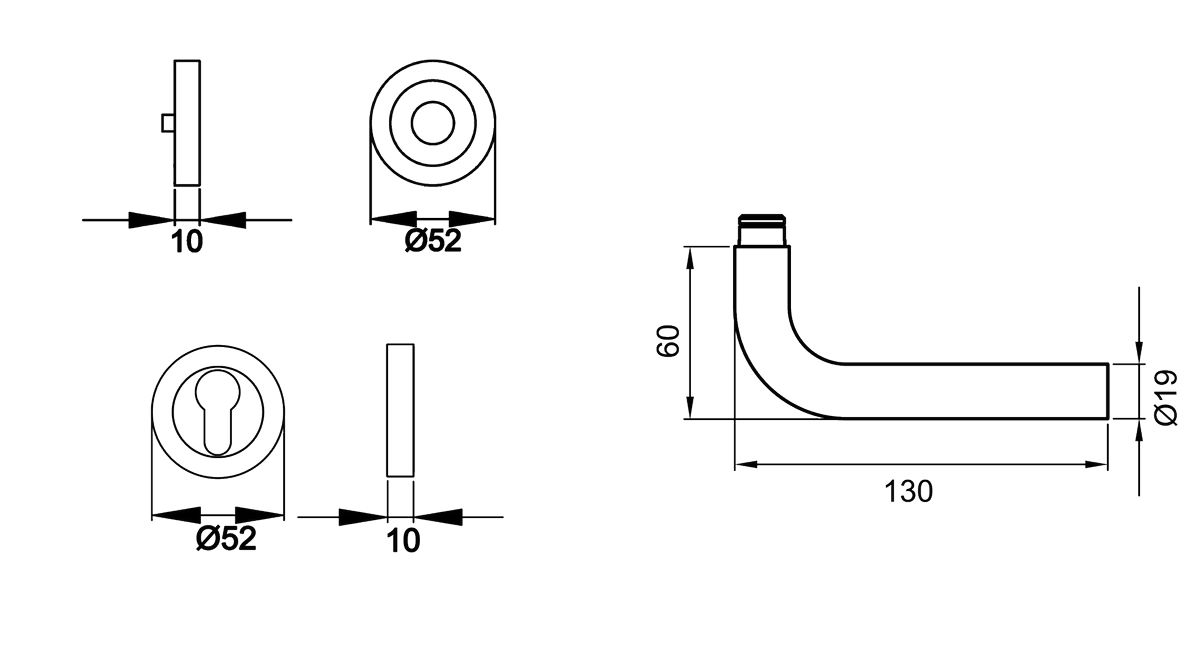 KARCHER DESIGN Drückergarnitur ER25 PZ0 71 - Malta, Profilzylinder, Edelstahl