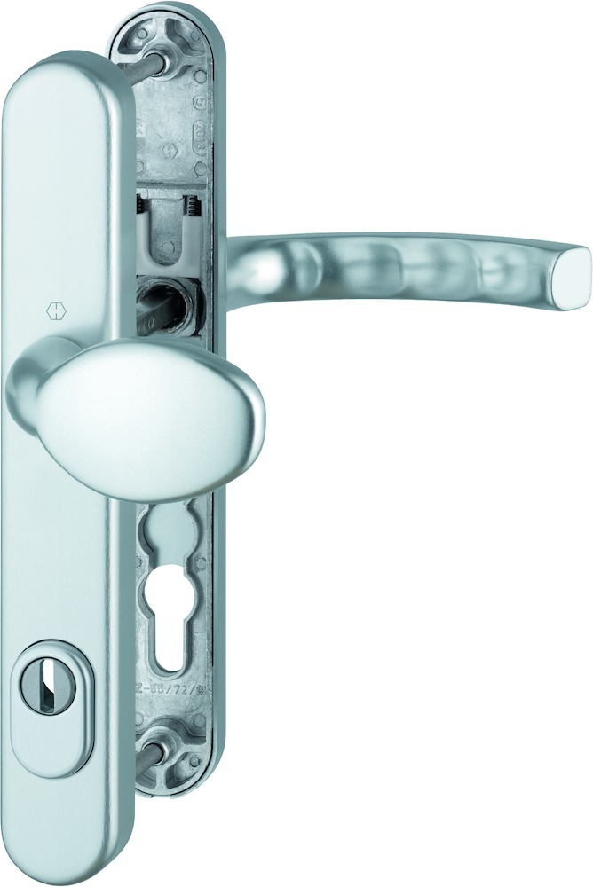 HOPPE® Schutz-Wechselgarnitur mit Schmalschild Liège 76G/3359ZA/3357N/1540, Aluminium, 11623950