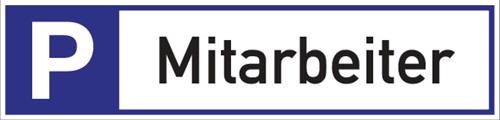 PROMAT Parkplatzbeschilderung Parkplatz f.Mitarbeiter L460xB110mm Alu.weiß/blau/schwarz