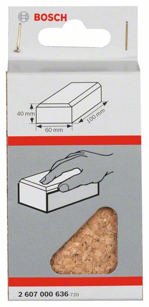 BOSCH Handschleifklotz, Länge x Breite: 60 x 100 mm, aus Kork, klein