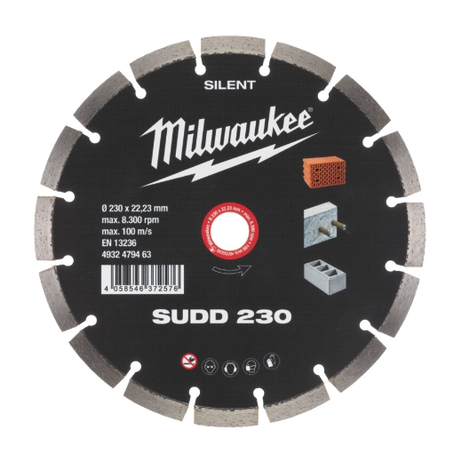MILWAUKEE für harte Materialien Diamanttrennscheibe Silent SUDD 230 mm