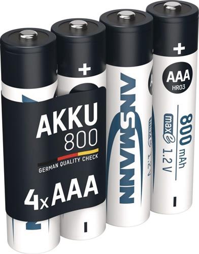 ANSMANN Akkuzelle maxE 1,2 V 800 mAh R03-AAA-Micro HR03 4 4St./Blister ANSMANN