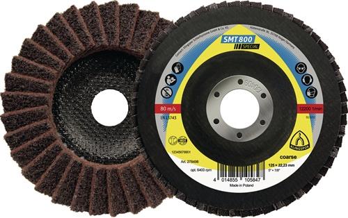 KLINGSPOR Fächerscheibe SMT 800 D.125mm K.coarse 12Grad gewölbt INOX NK KLINGSPOR