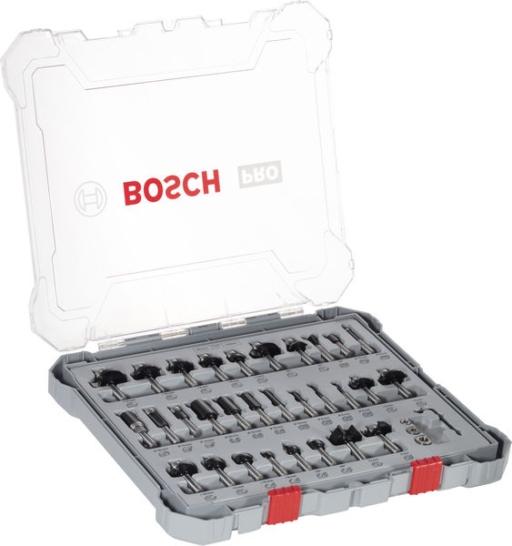 BOSCH Fräser-Set, 8-mm-Schaft, 30-teilig