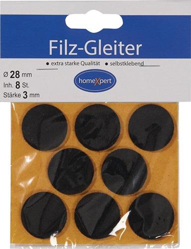 Filzgleiter 28mm Filz braun selbstkl.8 St./SB-Karte