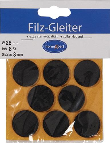 Nordwest Filzgleiter 28mm Filz braun selbstkl.8 St./SB-Karte