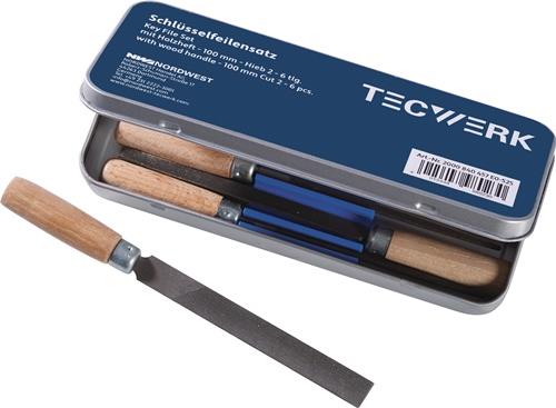 TECWERK Schlüsselfeilensatz DIN 7283 A-F L.100mm Hieb 2 TECWERK
