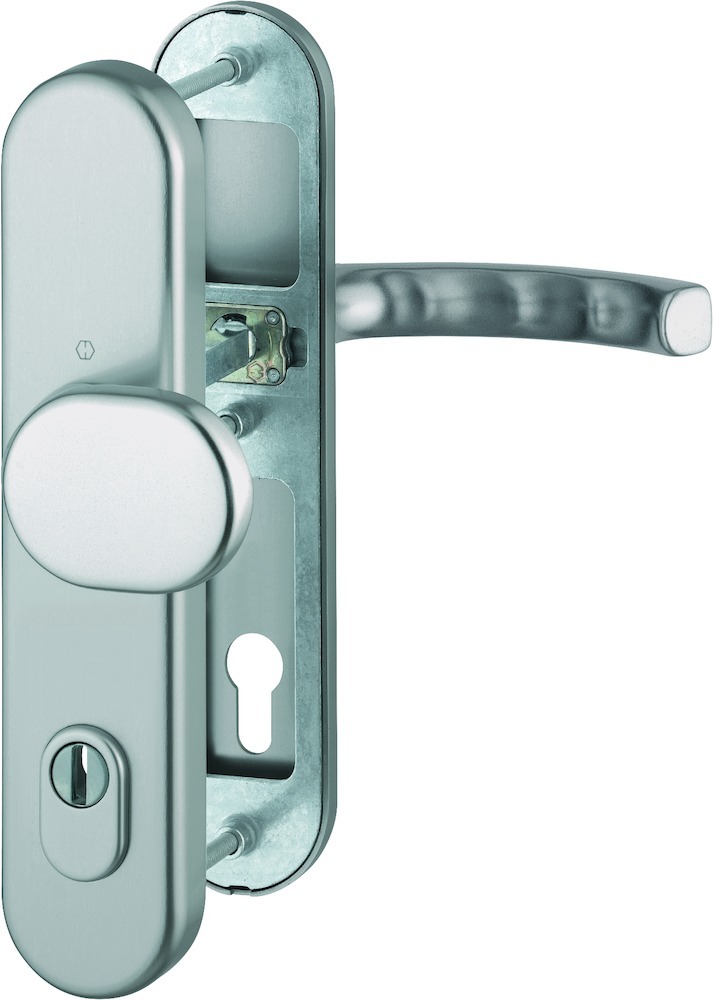 HOPPE® Schutz-Wechselgarnitur mit Langschild Luxembourg 86G/3332ZA/3310/199, 10/92 mm, Aluminium
