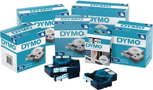 DYMO Schriftband Band-B.19mm Band-L.7m Stand.schwarz auf transp.DYMO