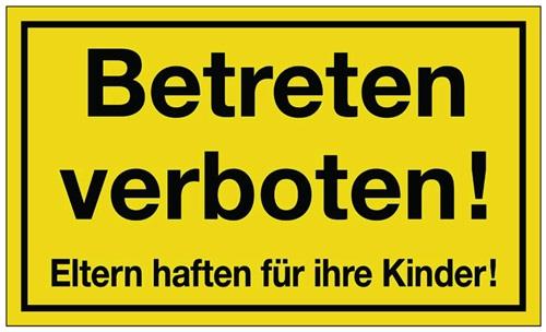 Nordwest Hinweiszeichen Betreten verboten L300xB200mm gelb schwarz Ku.