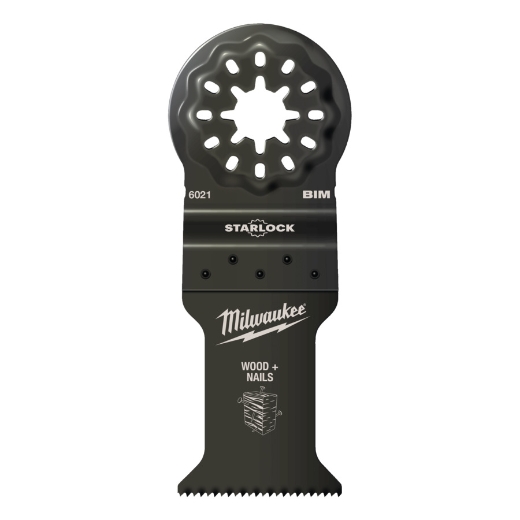 MILWAUKEE 35 x 42 mm Multitool Starlock Bi-Metall Tauchsägeblatt für Schnitte in Holz mit Nägeln