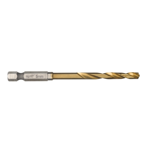 MILWAUKEE 5,0 x 80 mm SHOCKWAVE Metallbohrer HSS-G RED HEX Titan 1/4" 10er Pack