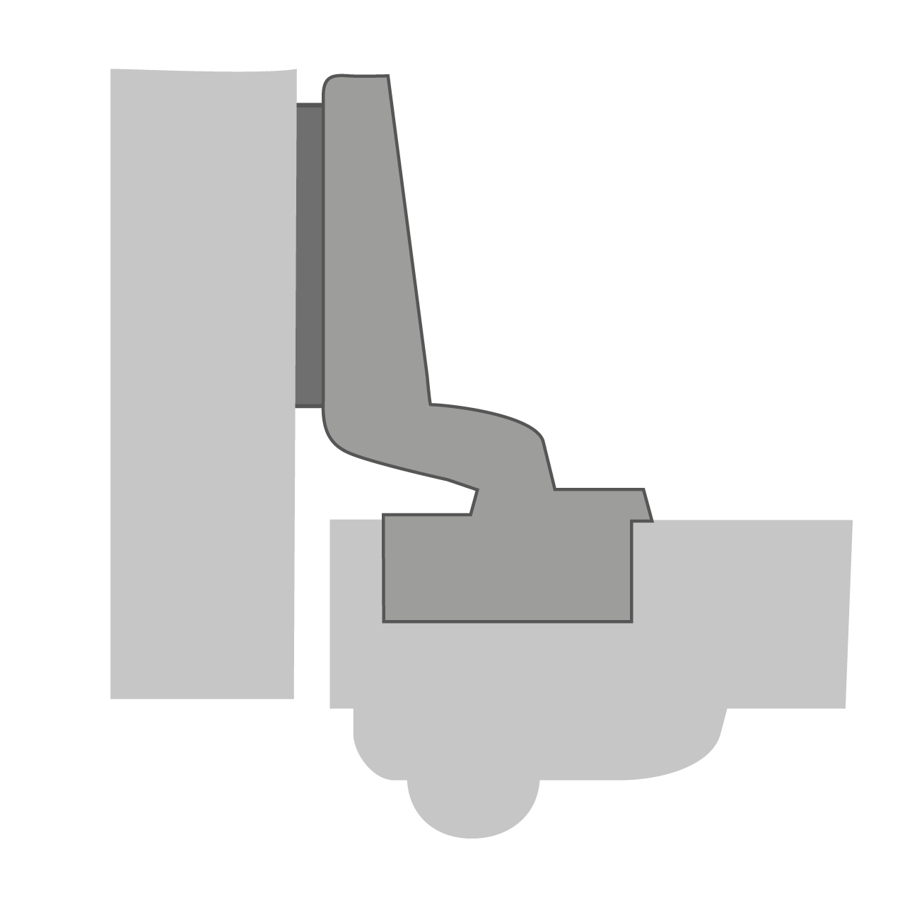 HETTICH Intermat Dicktürscharnier Spezial, Türdicke bis 43 mm (Intermat 9935), einliegend, Öffnungswinkel 95°, Bohrbild TH 52 x 5,5 mm, zum Anschrauben (-), 73927