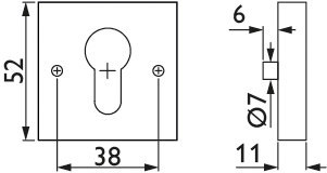 HERMAT Schlüsselrosette 2011.K, Edelstahl