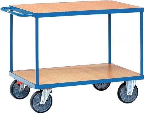 FETRA Tischwagen 2 Ladeflächen L1200xB800mm brillantblau Trgf.600kg