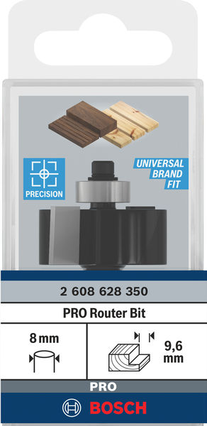 BOSCH Falzfräser, Standard for Wood, 8 mm, B 9,5 mm, D 31,8 mm, L 12,5 mm, G 54 mm