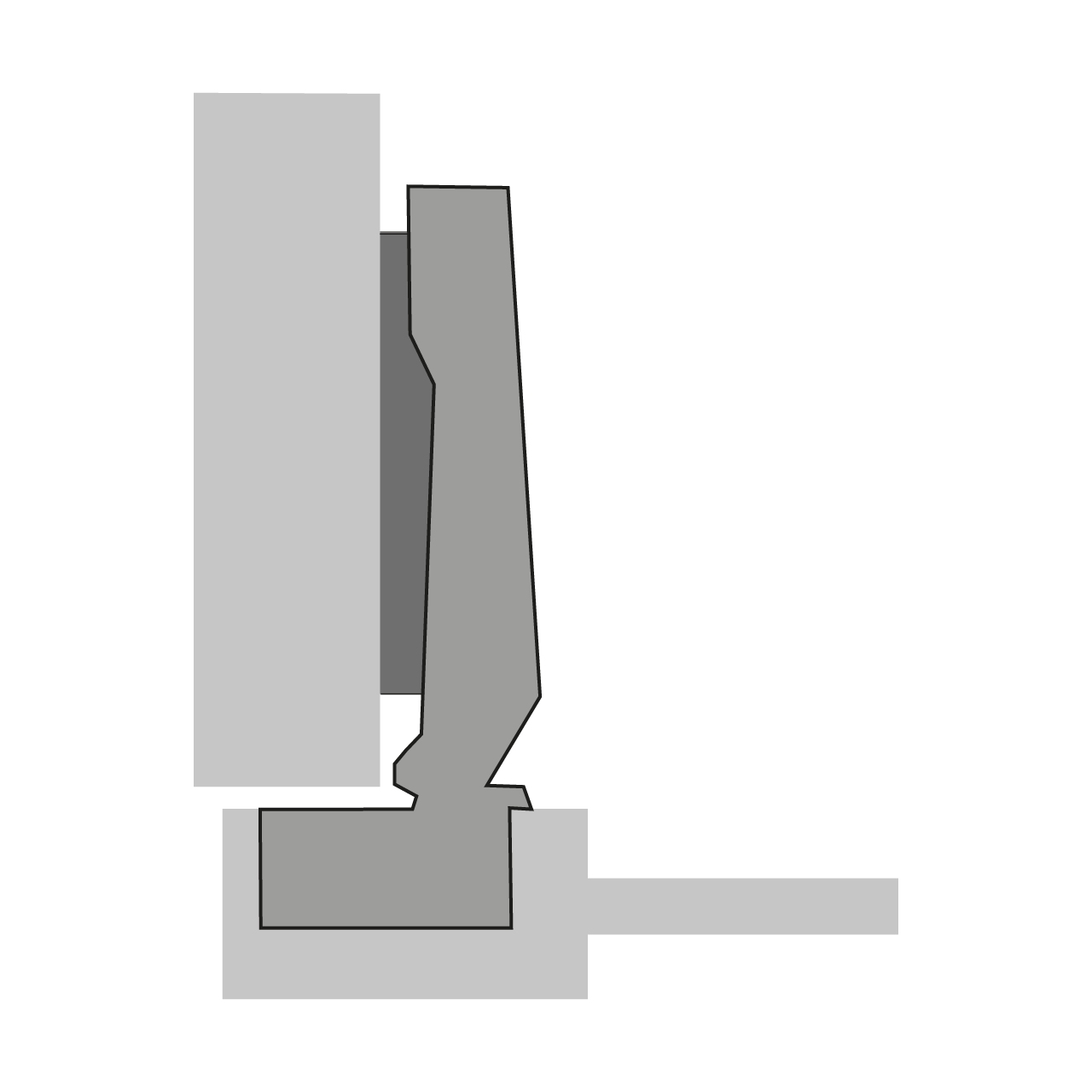 HETTICH Intermat Holzrahmentürscharnier (Intermat 9924), vorliegend, Öffnungswinkel 95°, Bohrbild TH 38 x 8 mm, zum Anschrauben (-), 72959