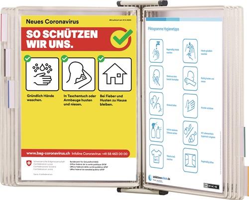 TARIFOLD Wandhalter 10 Sichttafeln schwarz lackiertf.A4 TARIFOLD TARIFOLD Wandhalter 10 Sichttafeln schwarz lackiertf.A4 TARIFOLD