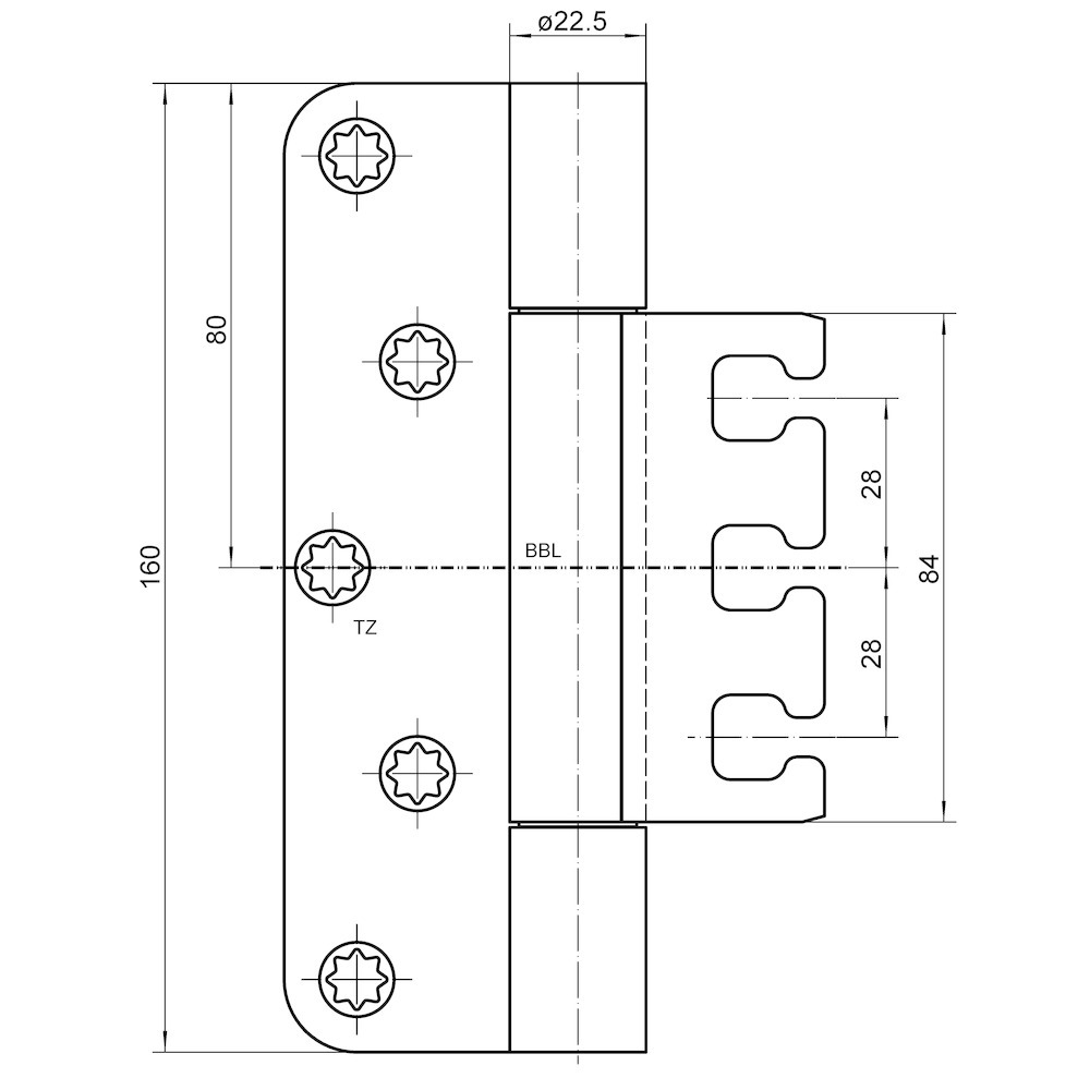 SIMONSWERK Objektband VARIANT® VX 7749/160-4/50 Care, edelstahl
