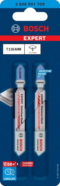 BOSCH EXPERT 'Stainless Steel' T 118 AHM Stichsägeblatt, 2 Stück BOSCH EXPERT 'Stainless Steel' T 118 AHM Stichsägeblatt, 2 Stück