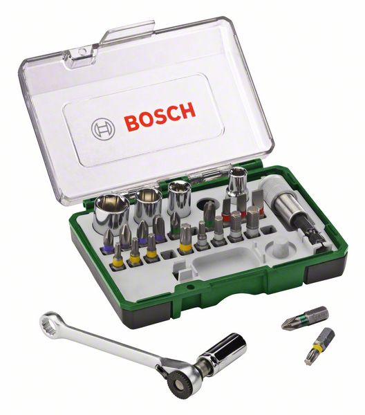 BOSCH Schrauberbit- und Ratschen-Set, 27-teilig