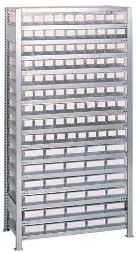 TECWERK Steckregal H2000xB1000xT400mm Grundregal 16 Stahl-Bd.90x3,30x4 transp.TECWERK