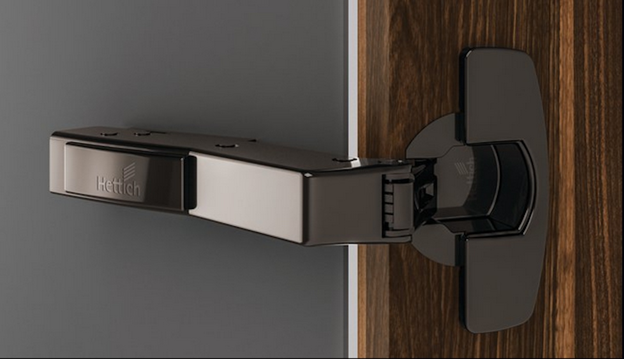 HETTICH Sensys Winkelscharnier W45 mit integrierter Dämpfung in obsidianschwarz,