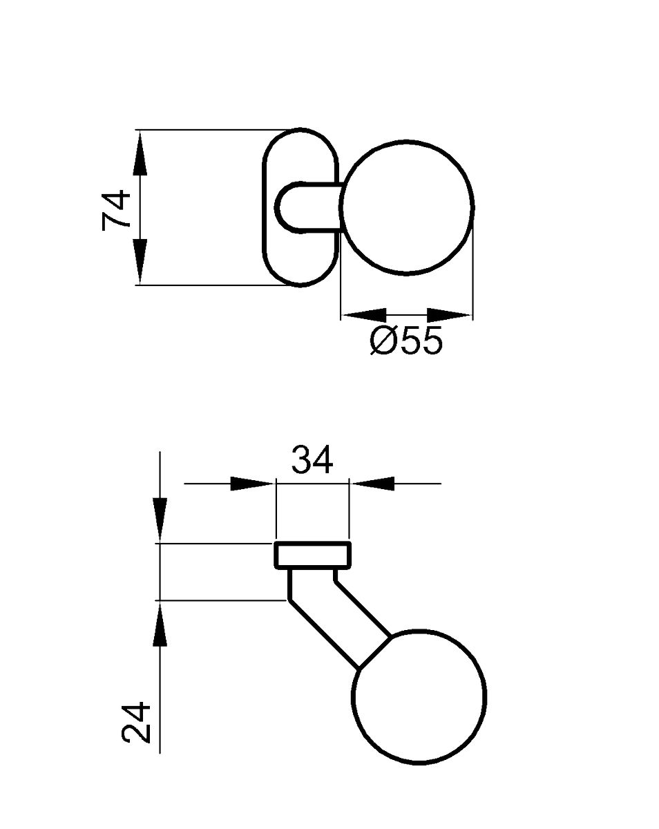 KARCHER DESIGN EK300RMGF R 71 - Knopf auf Rahmenrosette, gekröpft, fest in Farbe Edelstahl matt, Edelstahl