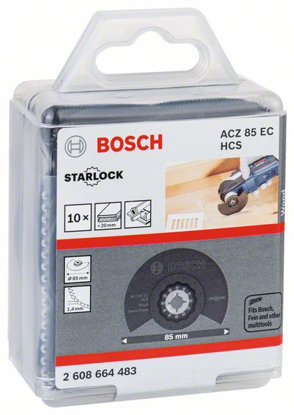 BOSCH HCS Segmentsägeblatt ACZ 85 EC Wood, 85 mm, 10er-Pack