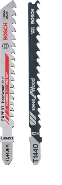 BOSCH Stichsägeblatt-Set: T 144 D + 1 EXPERT 'Hardwood Fast' T 144 DHM , 25-tlg.