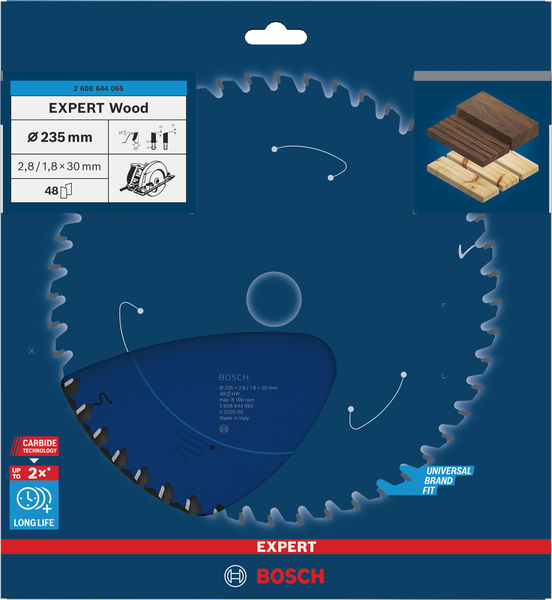 BOSCH Kreissägeblatt Expert for Wood, 235 x 30 x 2,8 mm, 48
